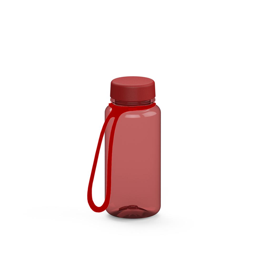 Trinkflasche „Refresh“, 400 ml, inkl. Strap – Transluzent rot / Rot