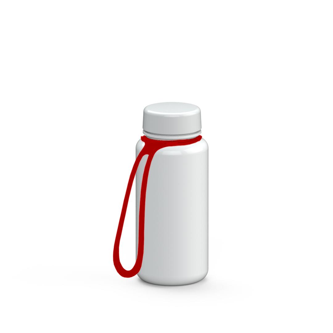 Trinkflasche „Refresh“, 400 ml, inkl. Strap – Weiß / Rot (00101)