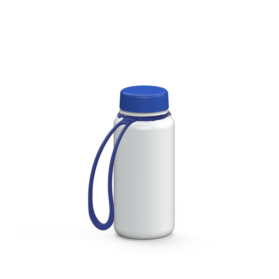 Trinkflasche „Refresh“, 400 ml, inkl. Strap – Weiß / Blau (00103)