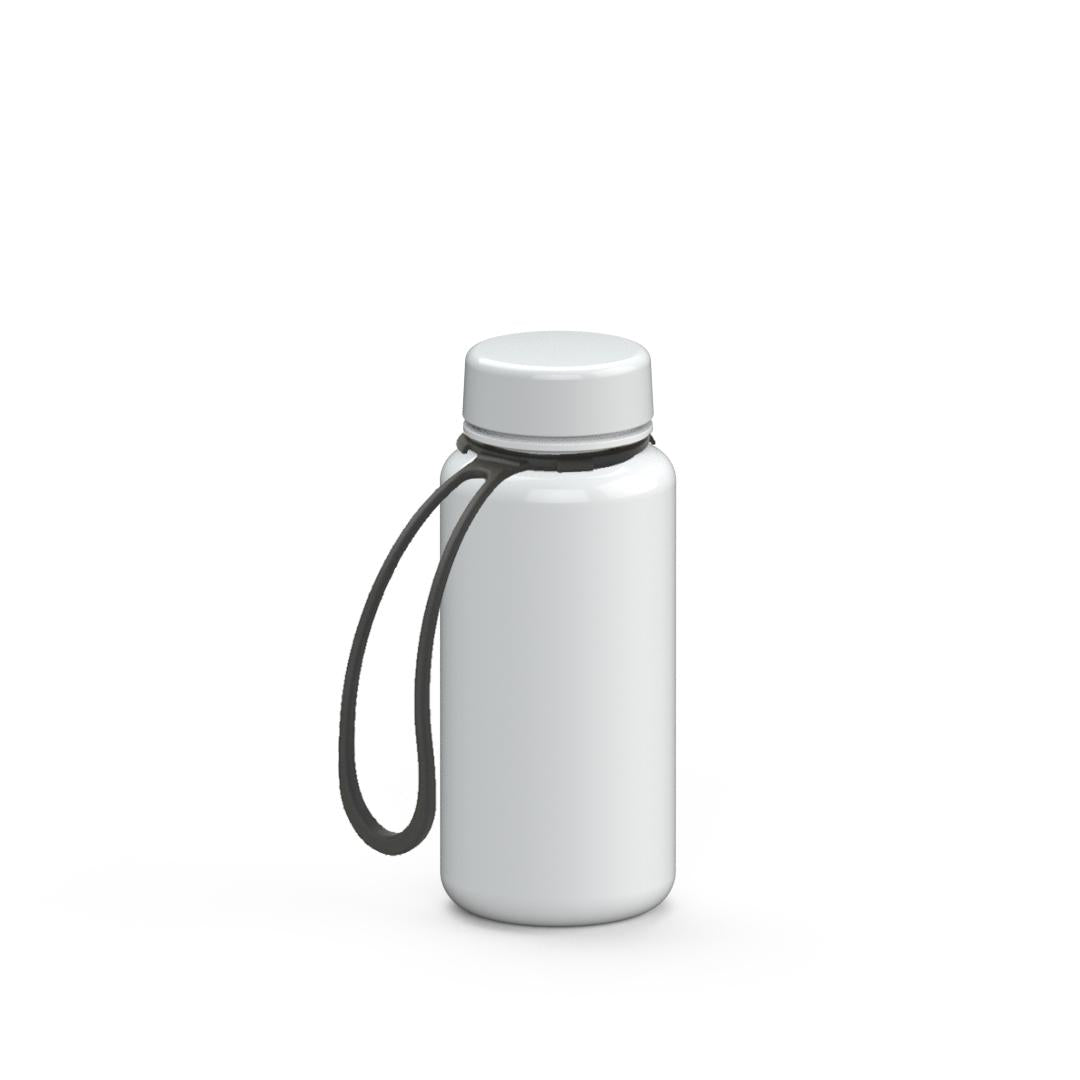 Trinkflasche „Refresh“, 400 ml, inkl. Strap – Weiß / Schwarz (00105)