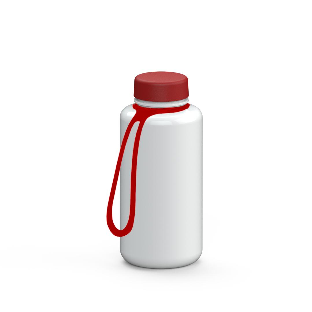 Trinkflasche „Refresh“, 700 ml, inkl. Strap – Weiß / Rot (00106)