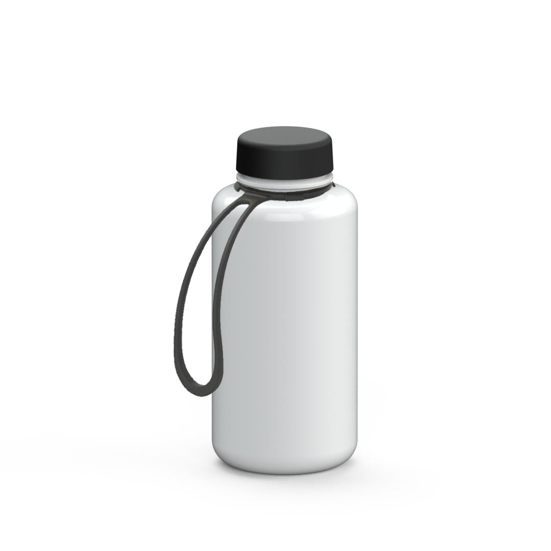 Trinkflasche „Refresh“, 700 ml, inkl. Strap – Weiß / Schwarz (00102)
