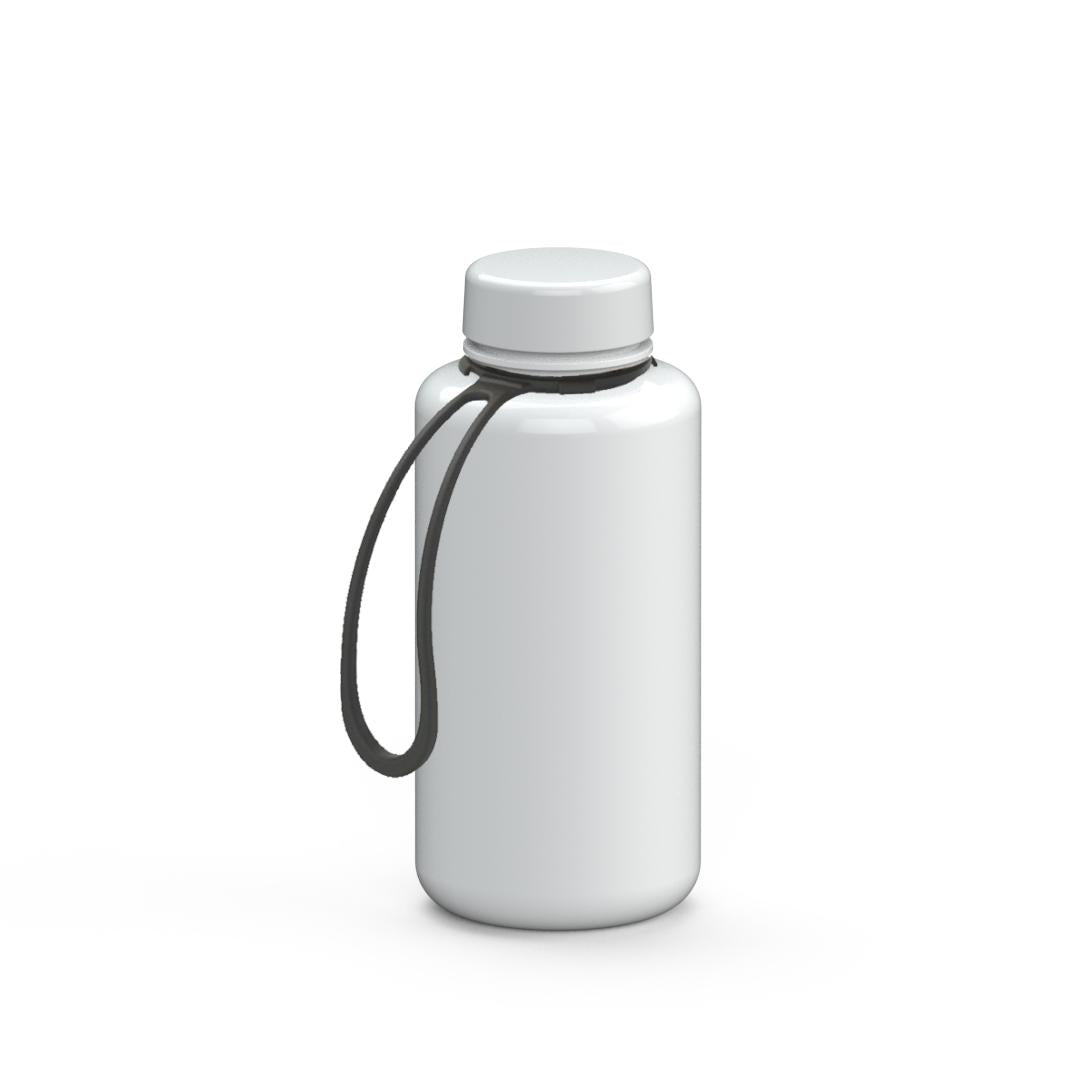 Trinkflasche „Refresh“, 700 ml, inkl. Strap – Weiß / Schwarz (00105)
