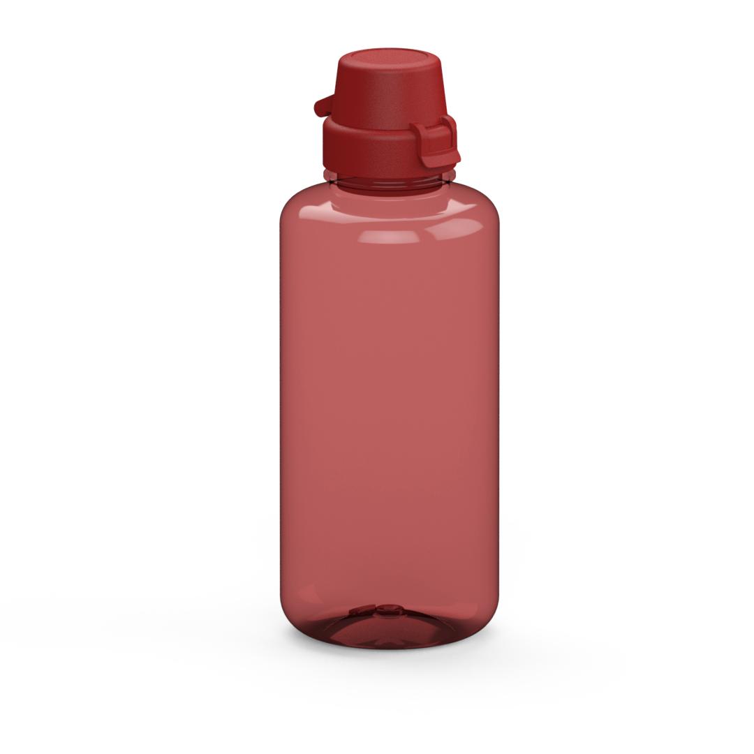 Trinkflasche „School“, 1,0 l – Transluzent rot / Rot