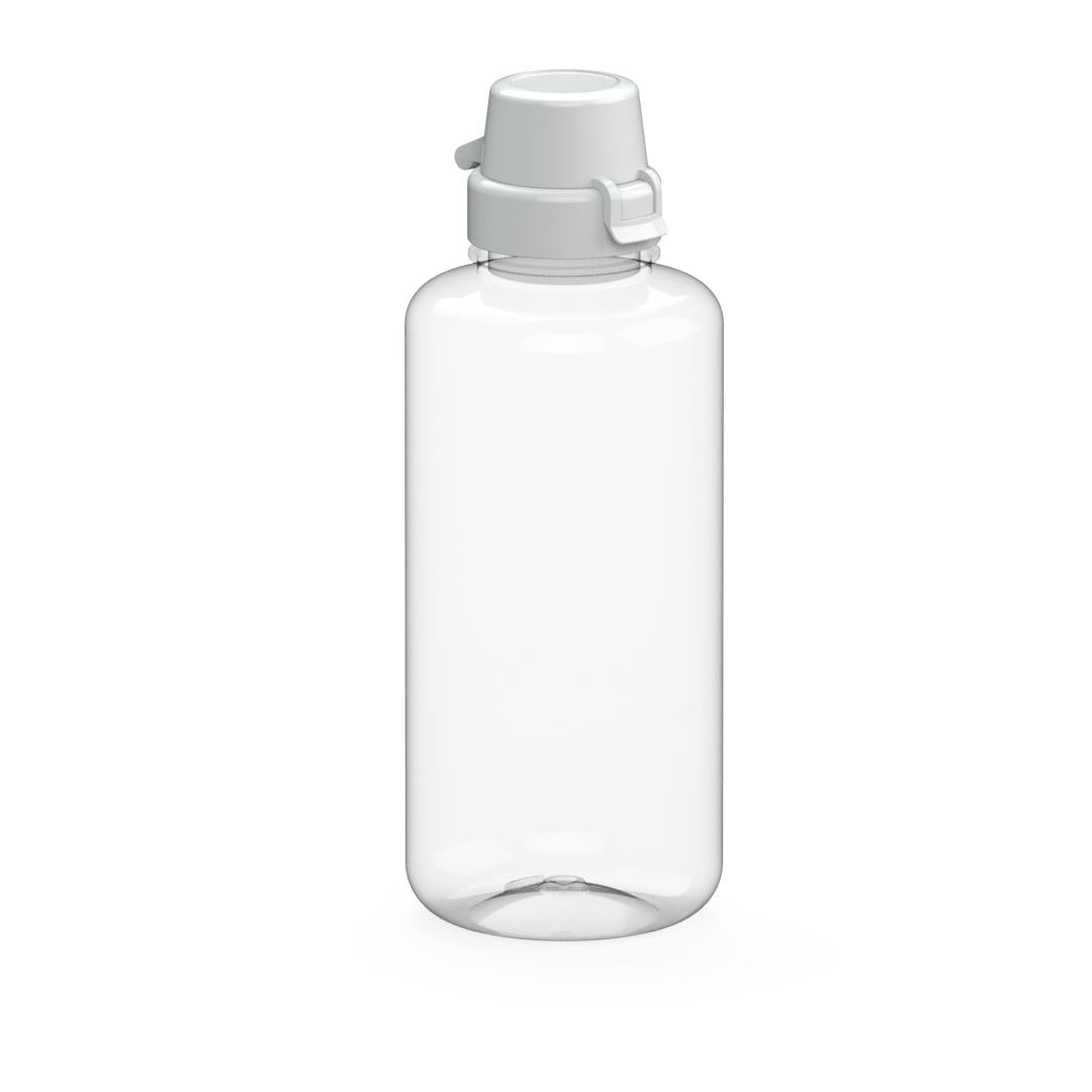 Trinkflasche „School“, 1,0 l – Transparent / Weiß
