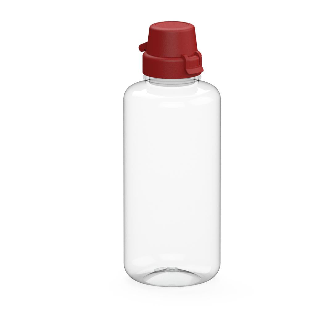 Trinkflasche „School“, 1,0 l – Transparent / Rot