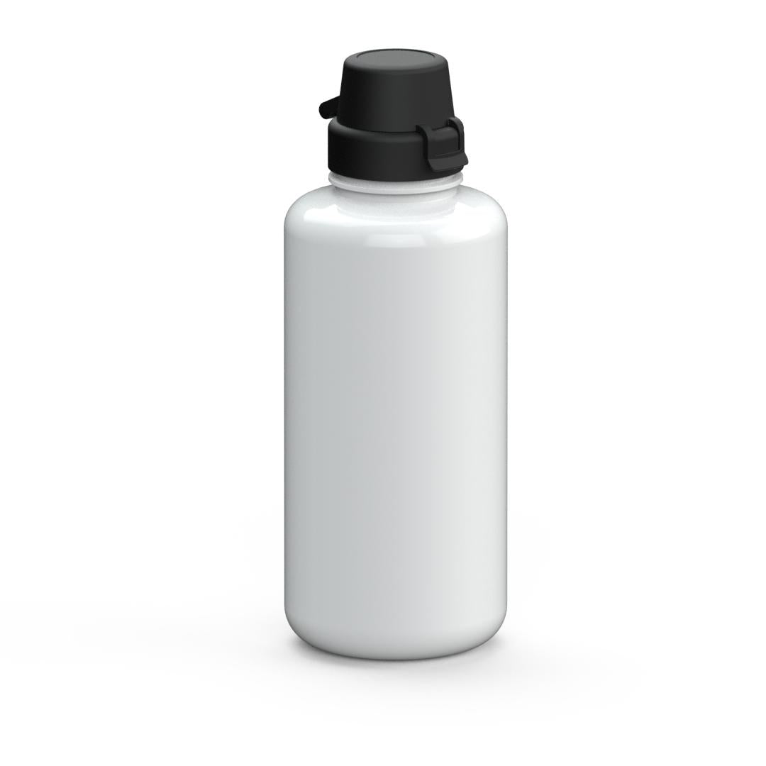 Trinkflasche „School“, 1,0 l – Weiß / Schwarz