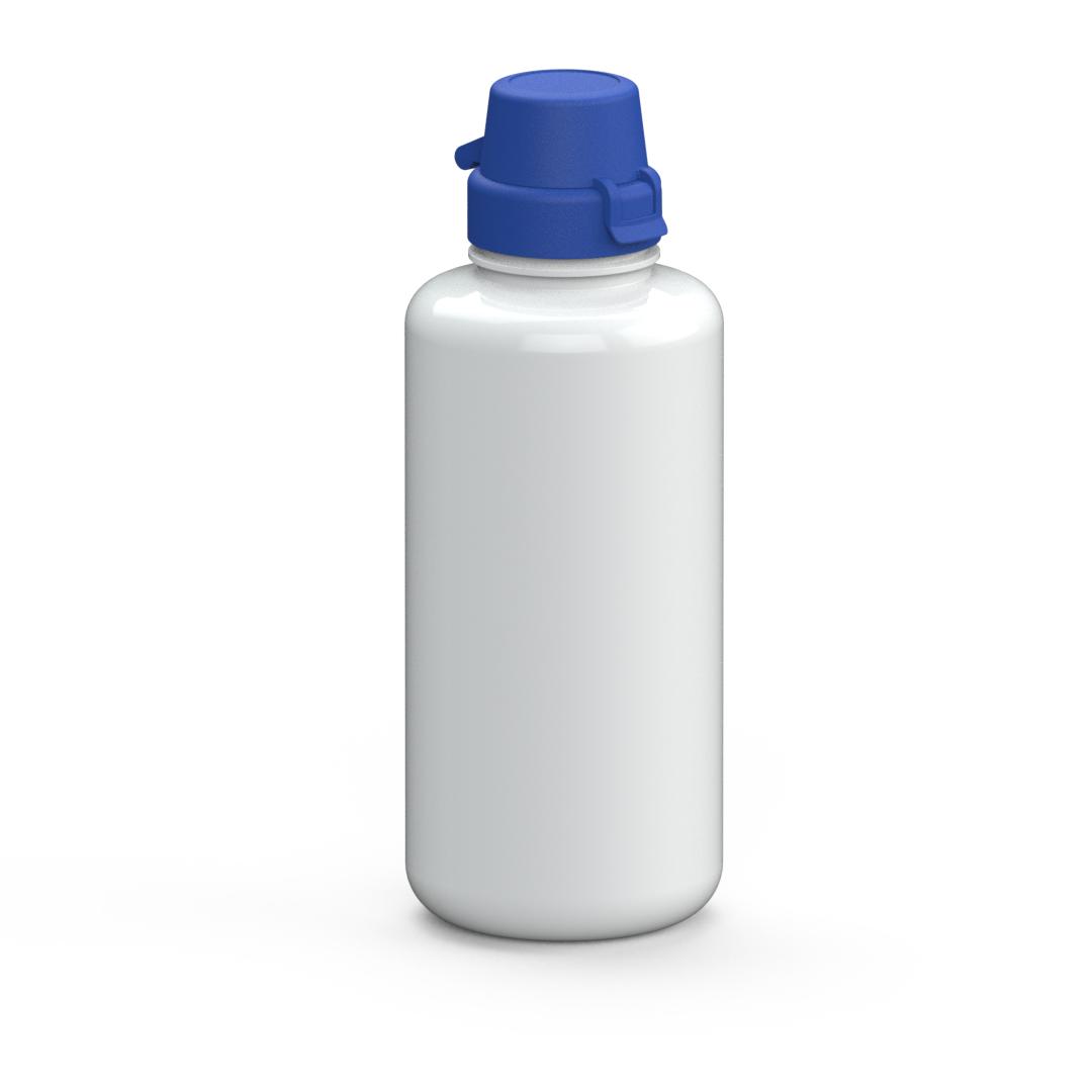 Trinkflasche „School“, 1,0 l – Weiß / Blau