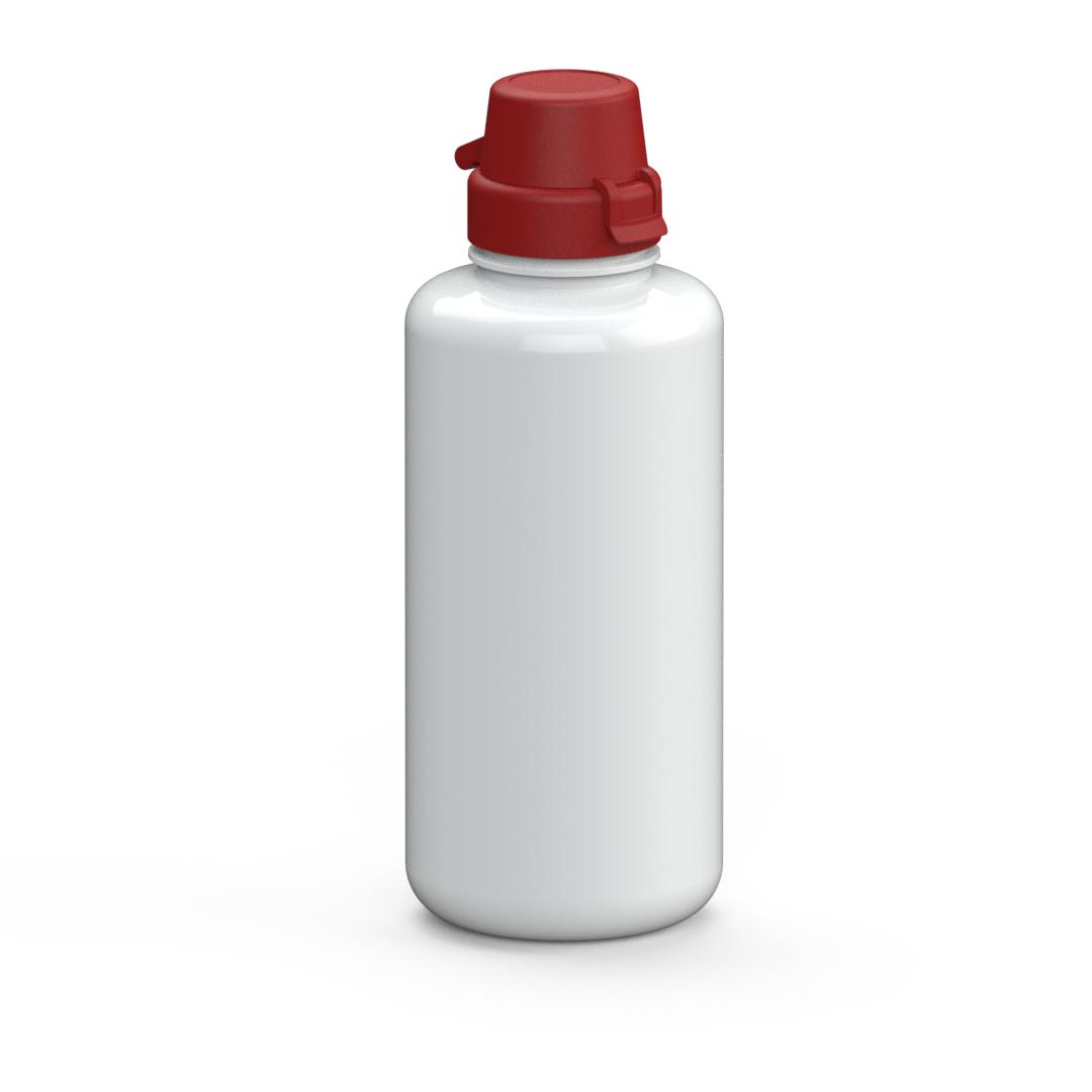 Trinkflasche „School“, 1,0 l – Weiß / Rot