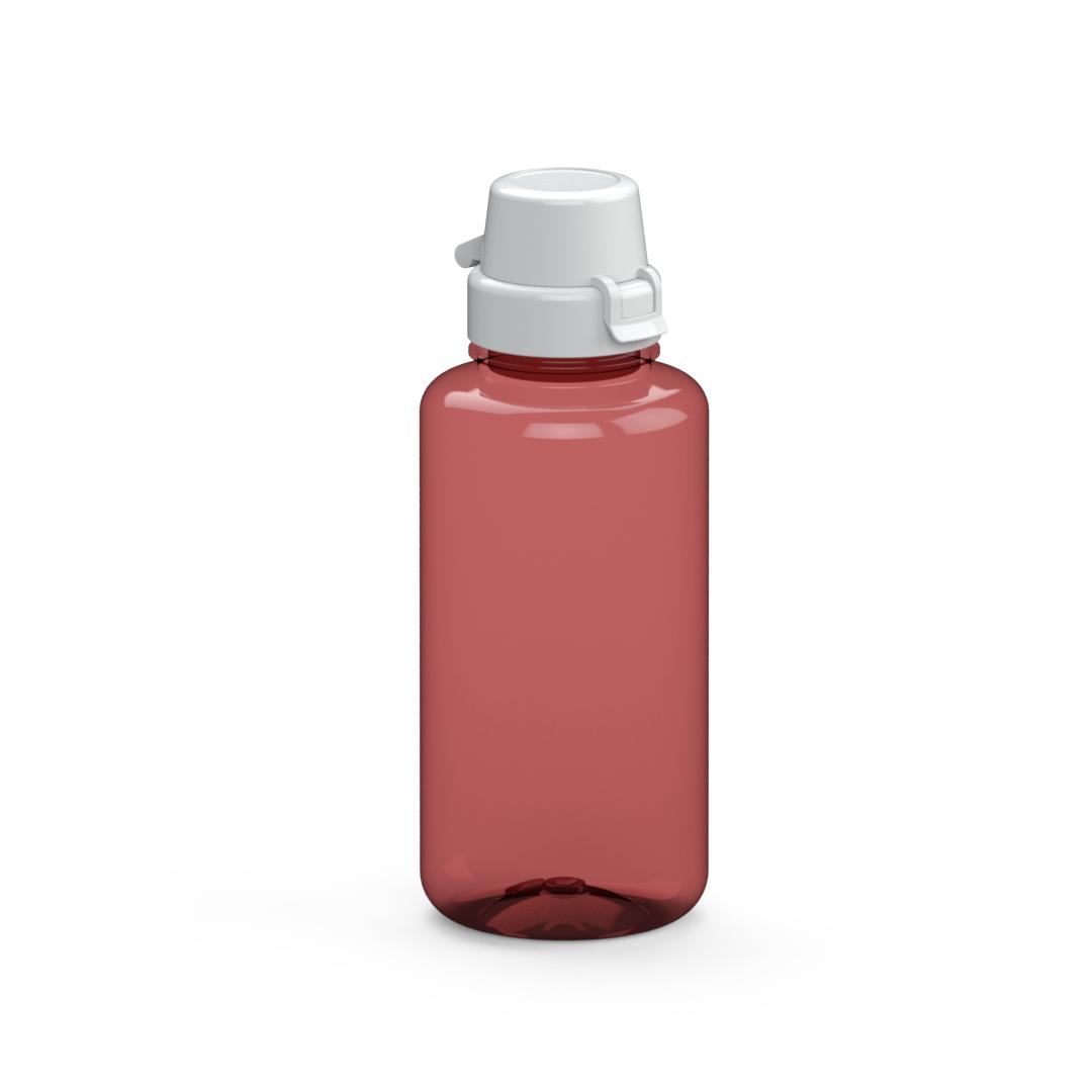 Trinkflasche „School“, 700 ml – Transluzent rot / Weiß