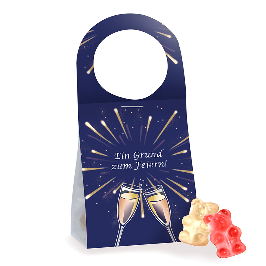 Türanhänger mit Fruchtgummi Prosecco Geschmack 20 g – Beispielmotiv