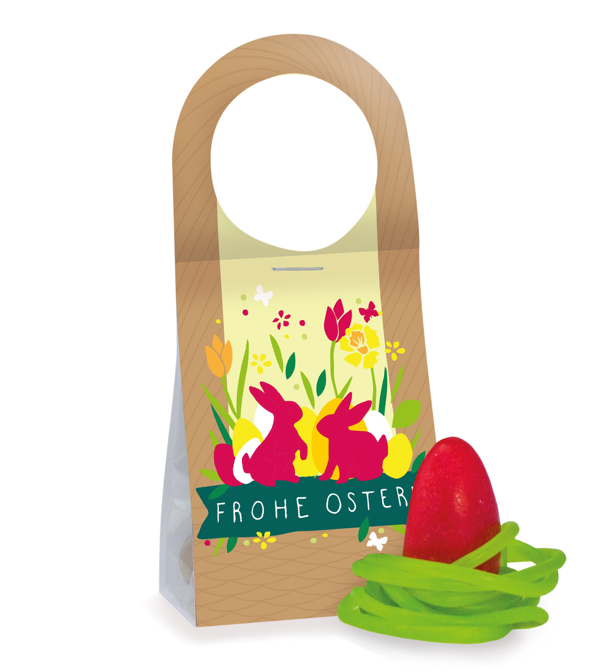 Türanhänger Ostern mit Mandel Ei und Fruchtgummi 12 g – Beispielmotiv