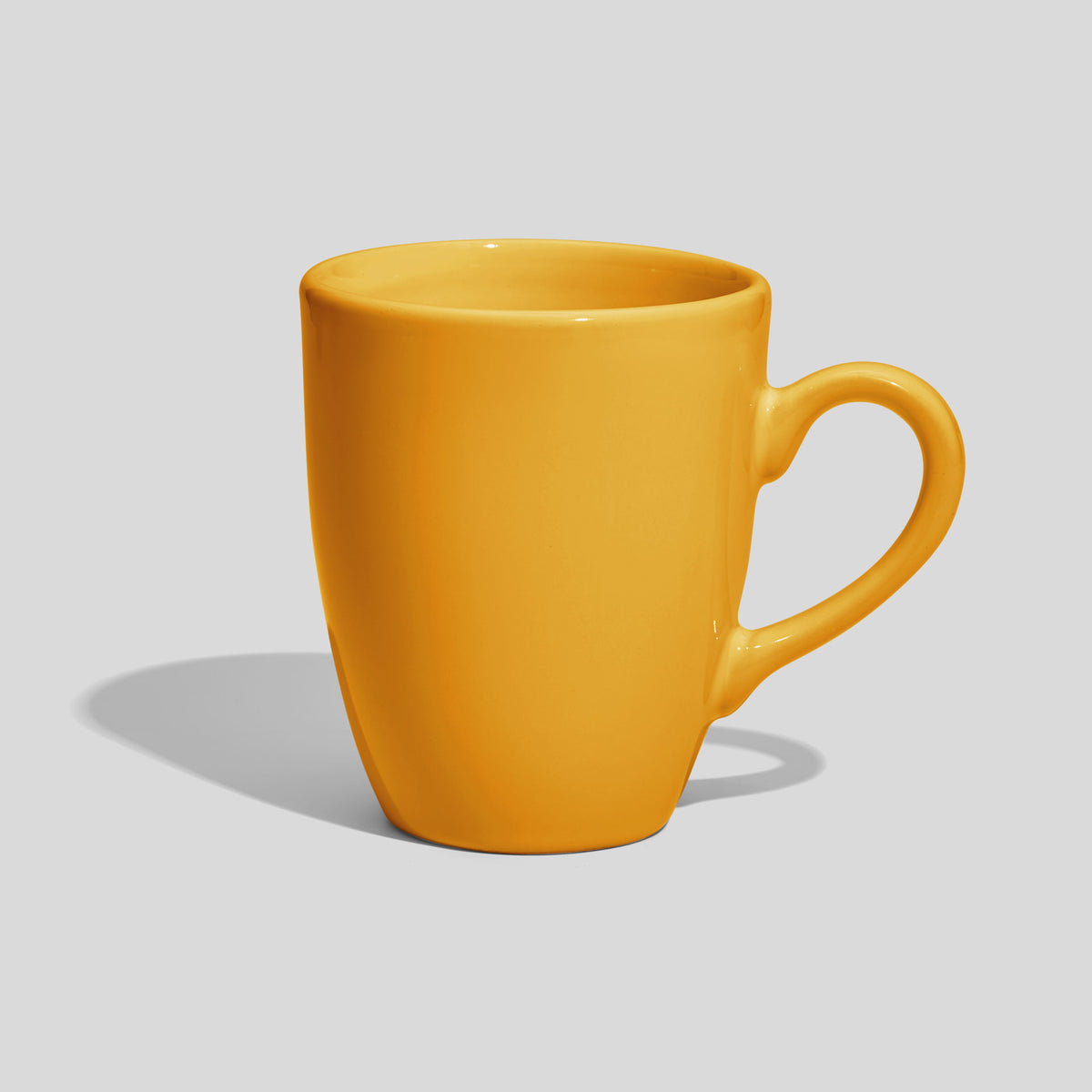 Tulpenförmige Kaffeetasse 250 ml mit Bogenhenkel – Gelb
