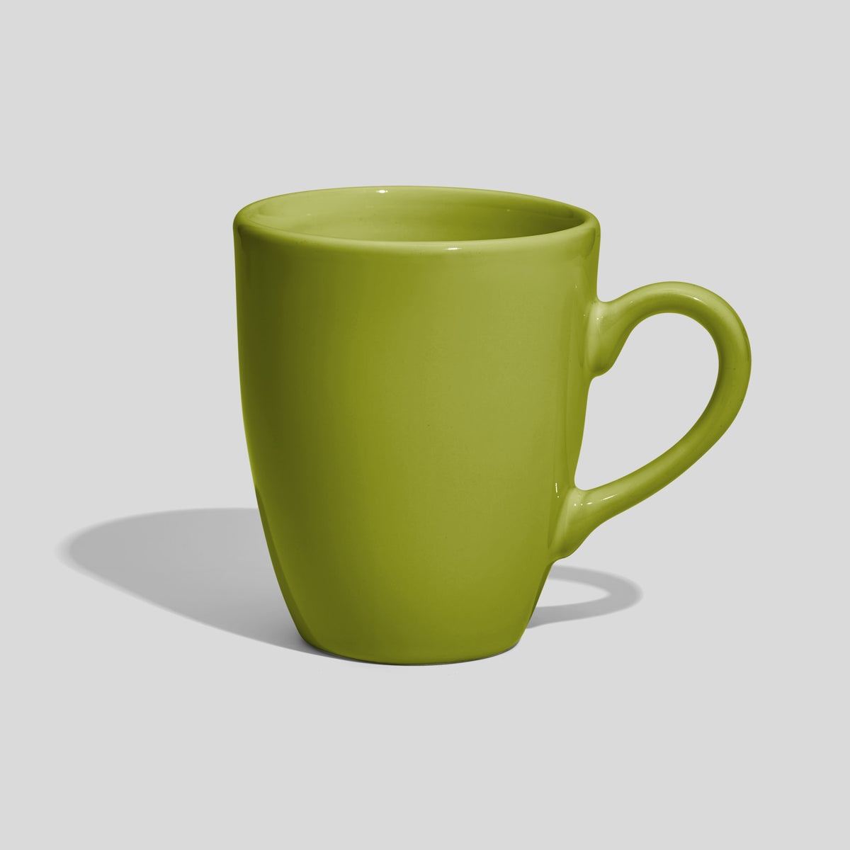 Tulpenförmige Kaffeetasse 250 ml mit Bogenhenkel – Limettengrün