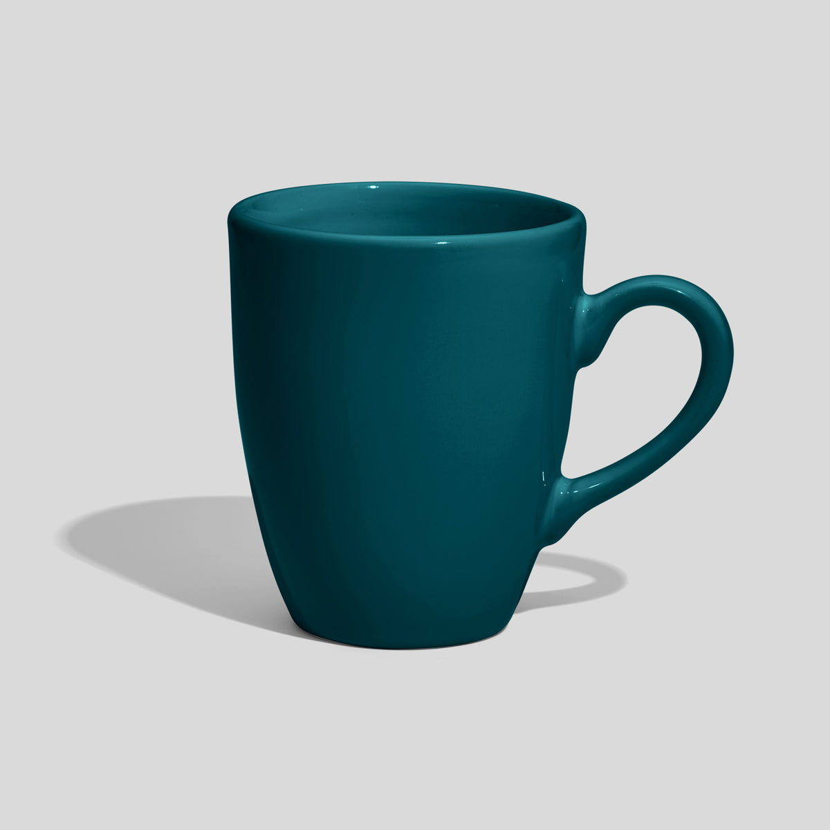 Tulpenförmige Kaffeetasse 250 ml mit Bogenhenkel – Petrol