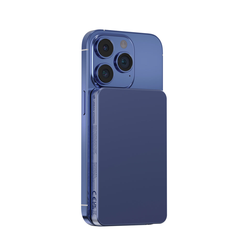 Urban Vitamin Marin 5.000mAh magnet. 15W Wireless Powerbank – blau
