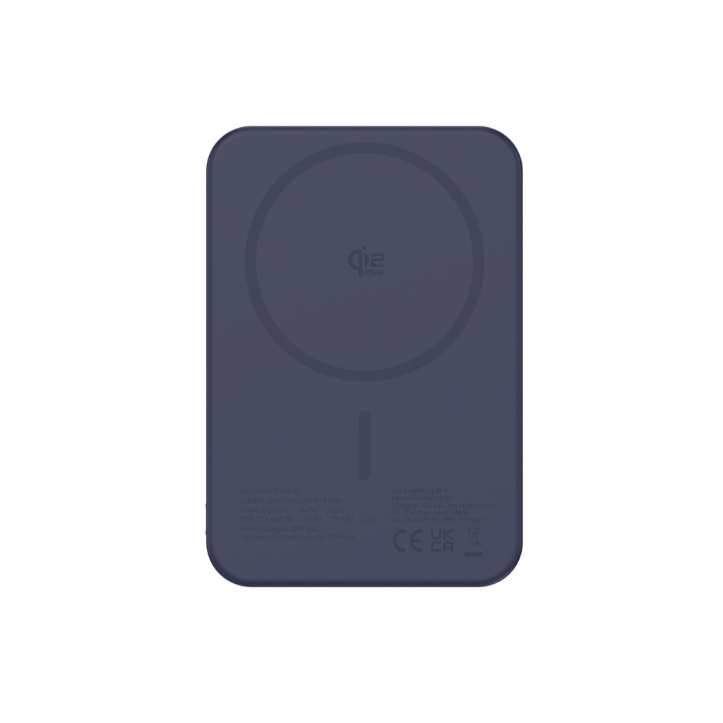 Urban Vitamin Pomona 5000mAh Qi2.2 25W magnetische Powerbank – blau
