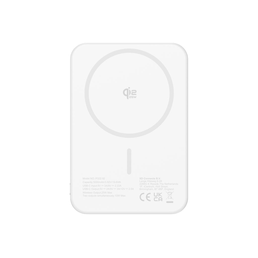 Urban Vitamin Pomona 5000mAh Qi2.2 25W magnetische Powerbank – silber