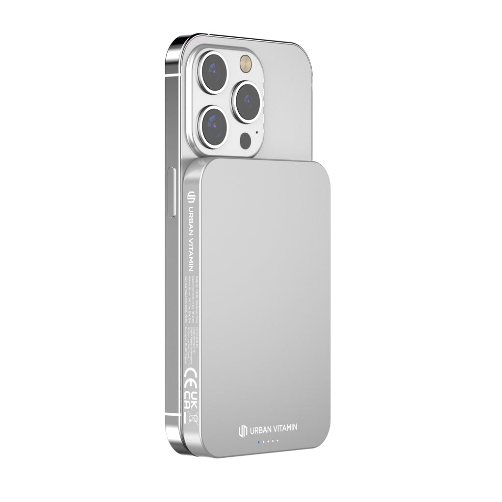 Urban Vitamin Richmond 5000mAh Powerbank aus RCS Plastik/Alu – silber