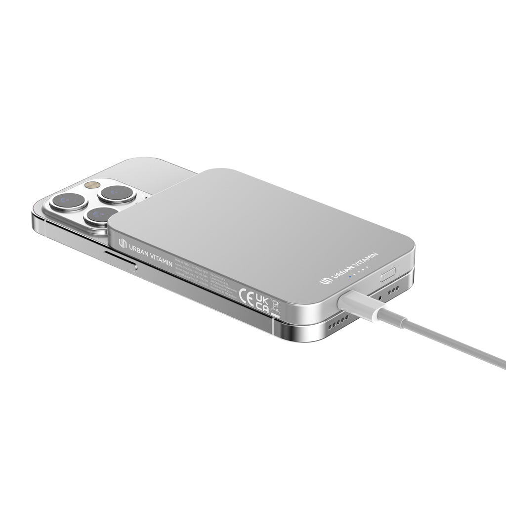 Urban Vitamin Richmond 5000mAh Powerbank aus RCS Plastik/Alu – silber