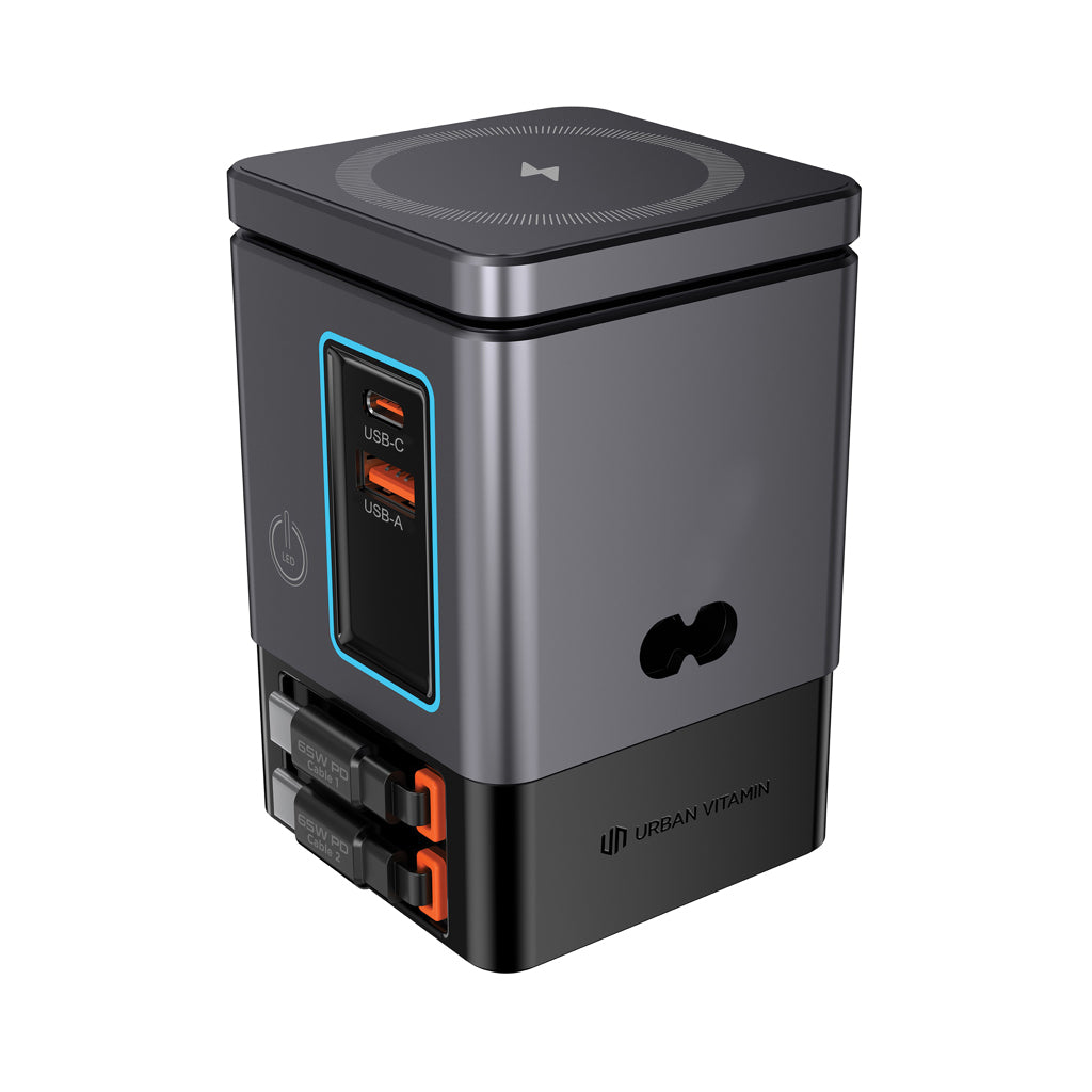 Urban Vitamin Sacramento 105W GaN Charger mit einz. Kabeln