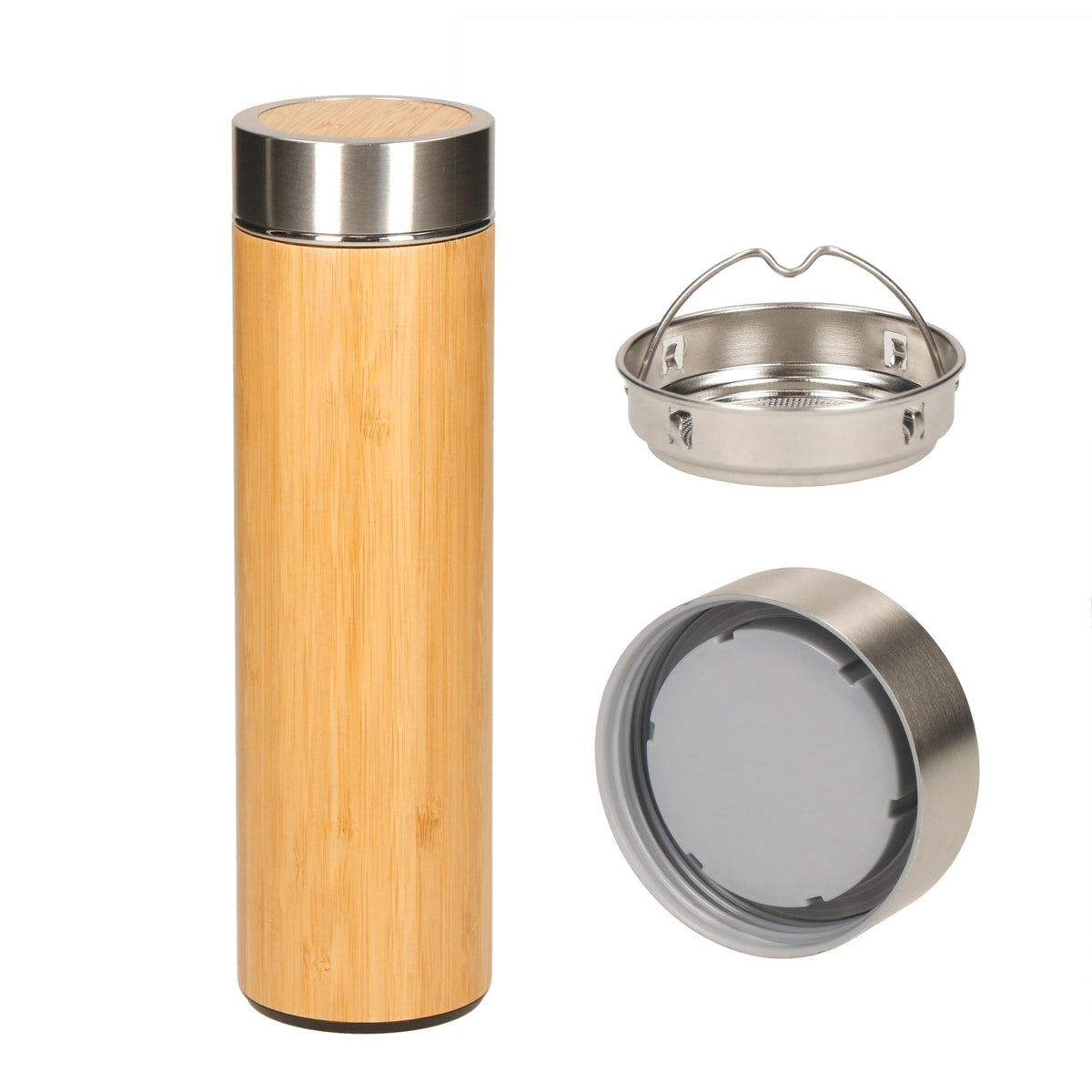 Vakuum Flasche „Bambus“, large – Braun