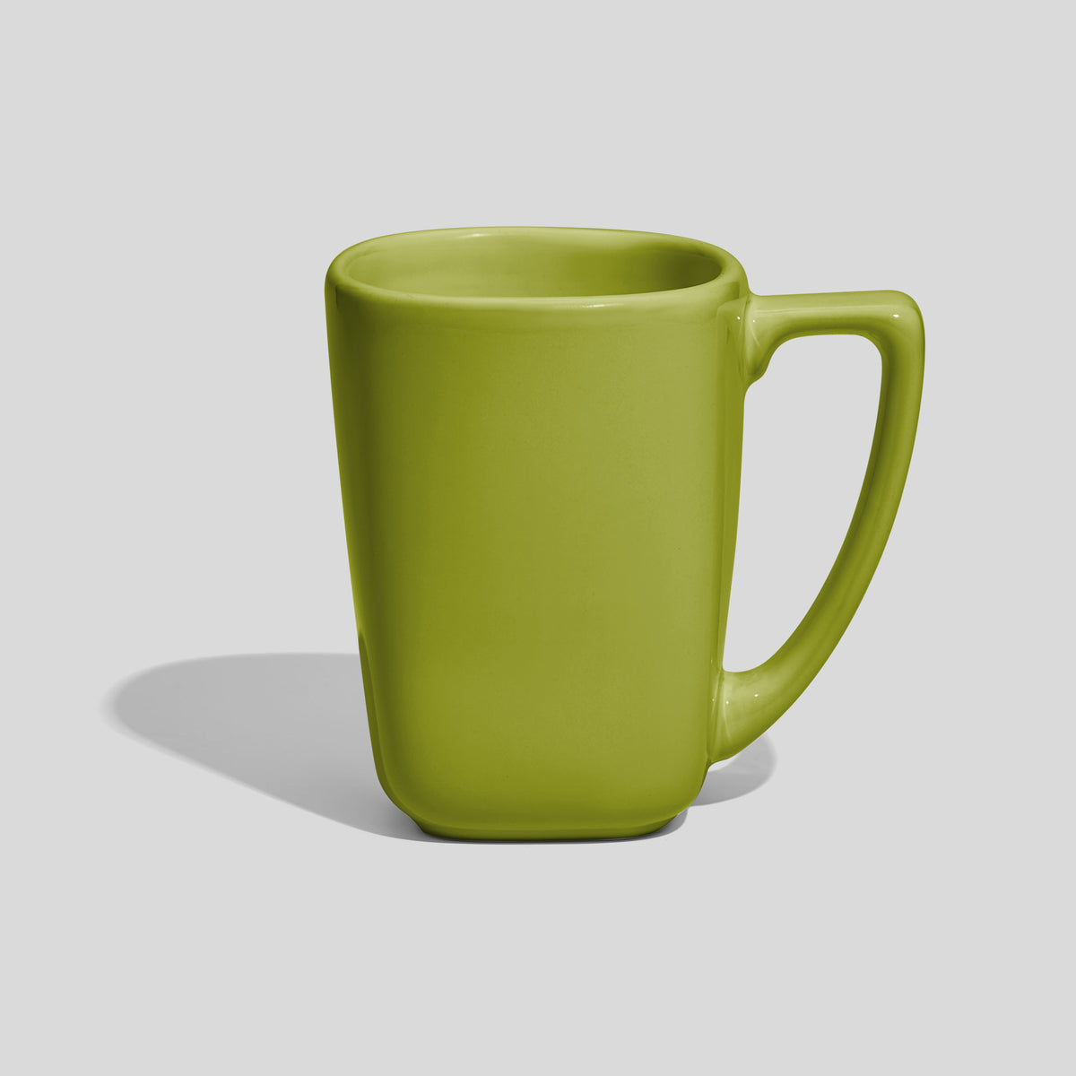 Verjüngte Keramiktasse 240 ml mit Winkelhenkel – Limettengrün