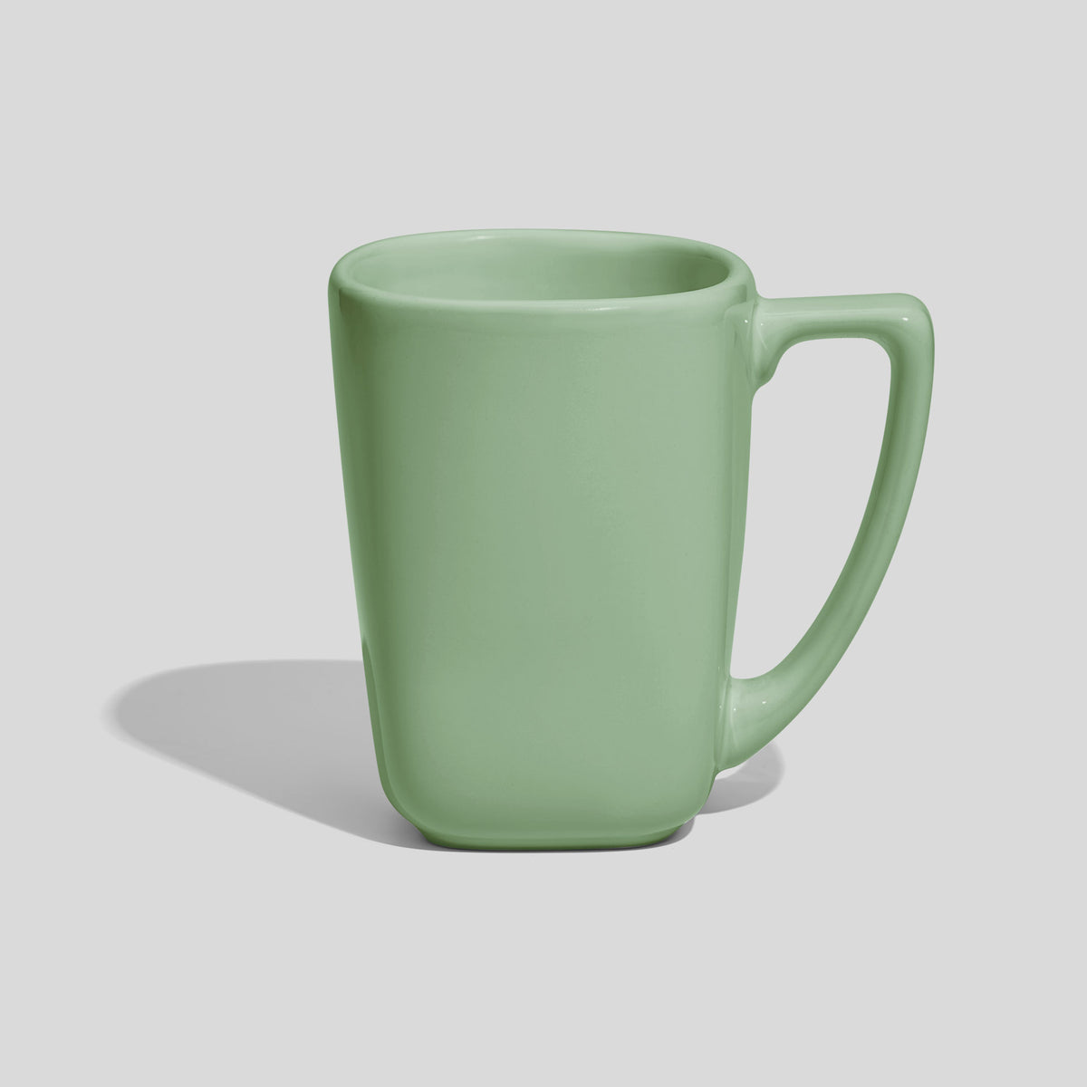Verjüngte Keramiktasse 240 ml mit Winkelhenkel – Mintgrün