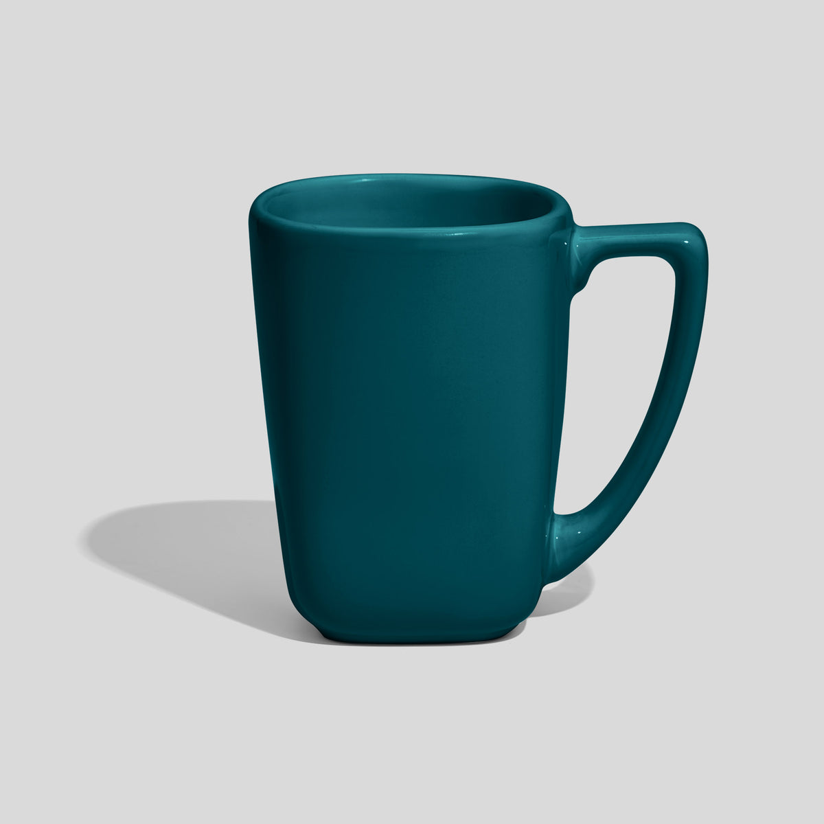 Verjüngte Keramiktasse 240 ml mit Winkelhenkel – Petrol