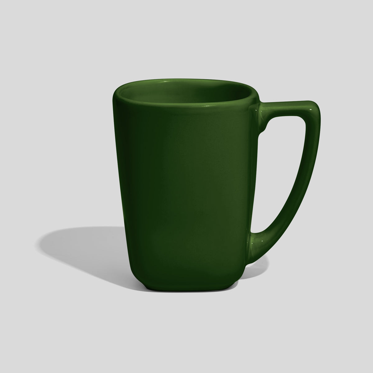 Verjüngte Keramiktasse 240 ml mit Winkelhenkel – Tannengrün