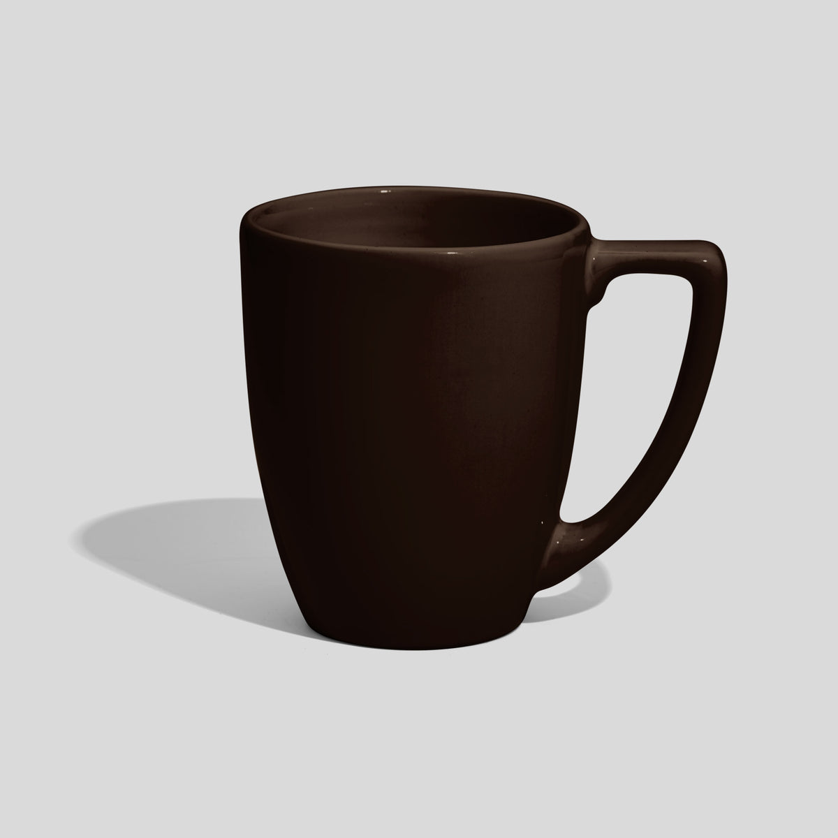 Verjüngte Keramiktasse 250 ml mit Trapezhenkel – Dunkelbraun