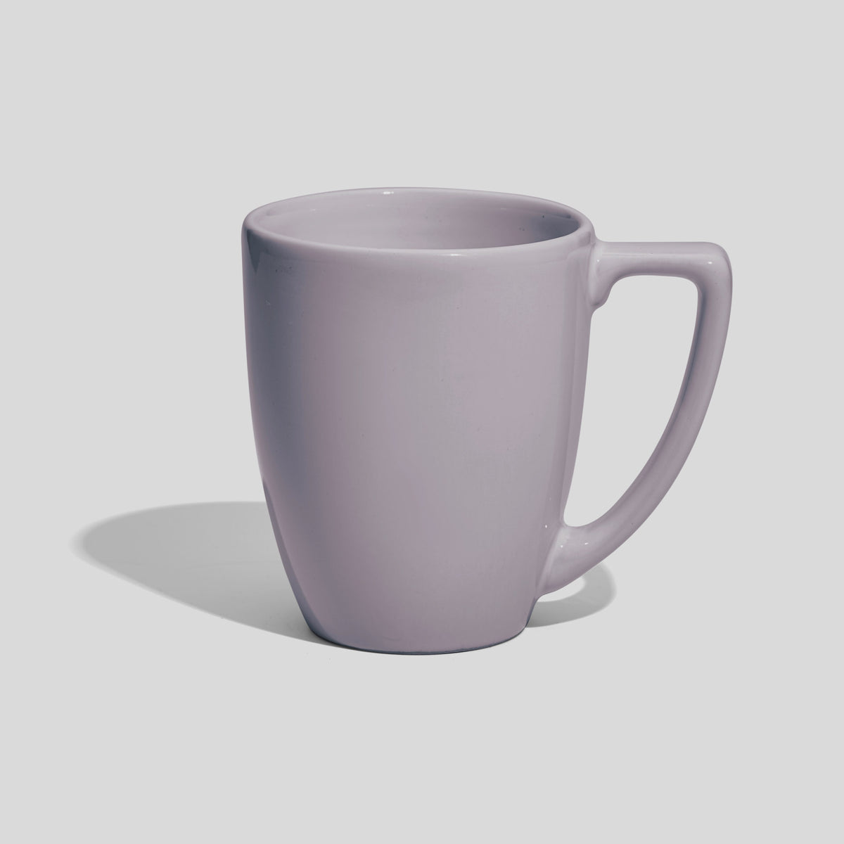 Verjüngte Keramiktasse 250 ml mit Trapezhenkel – Hellgrau