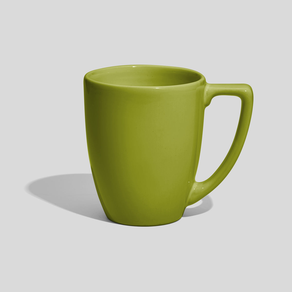 Verjüngte Keramiktasse 250 ml mit Trapezhenkel – Limettengrün