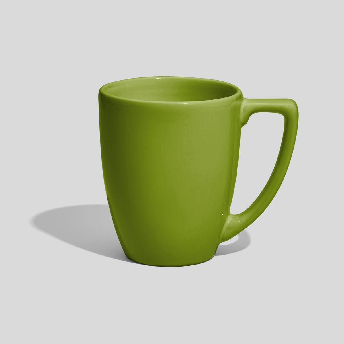 Verjüngte Keramiktasse 250 ml mit Trapezhenkel – Olivgrün