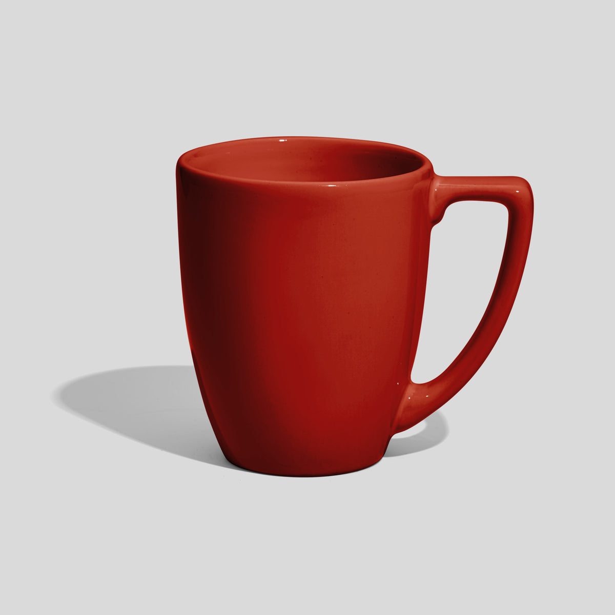 Verjüngte Keramiktasse 250 ml mit Trapezhenkel – Rot