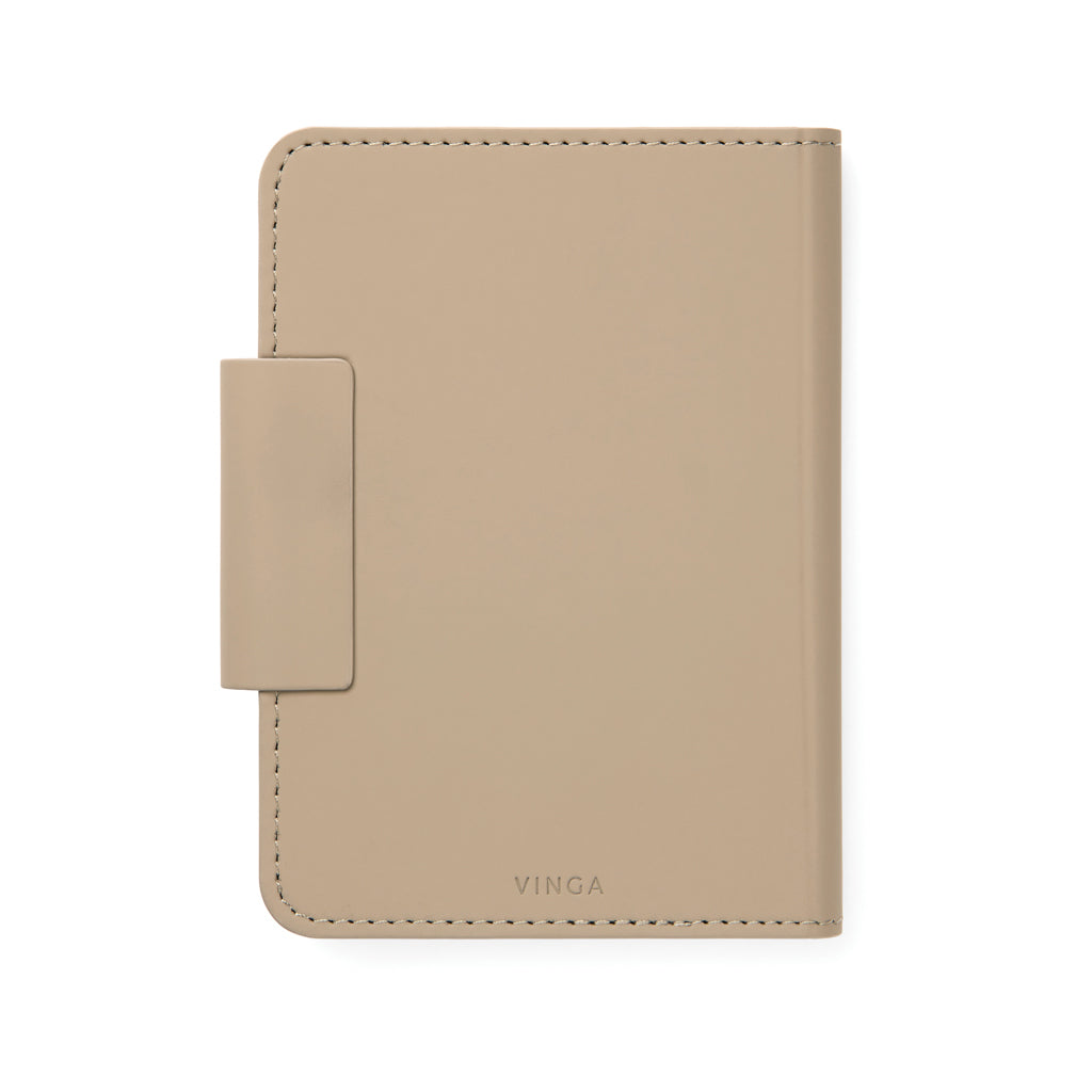 VINGA Baltimore RCS Passport Cover mit Dual-Finder – greige