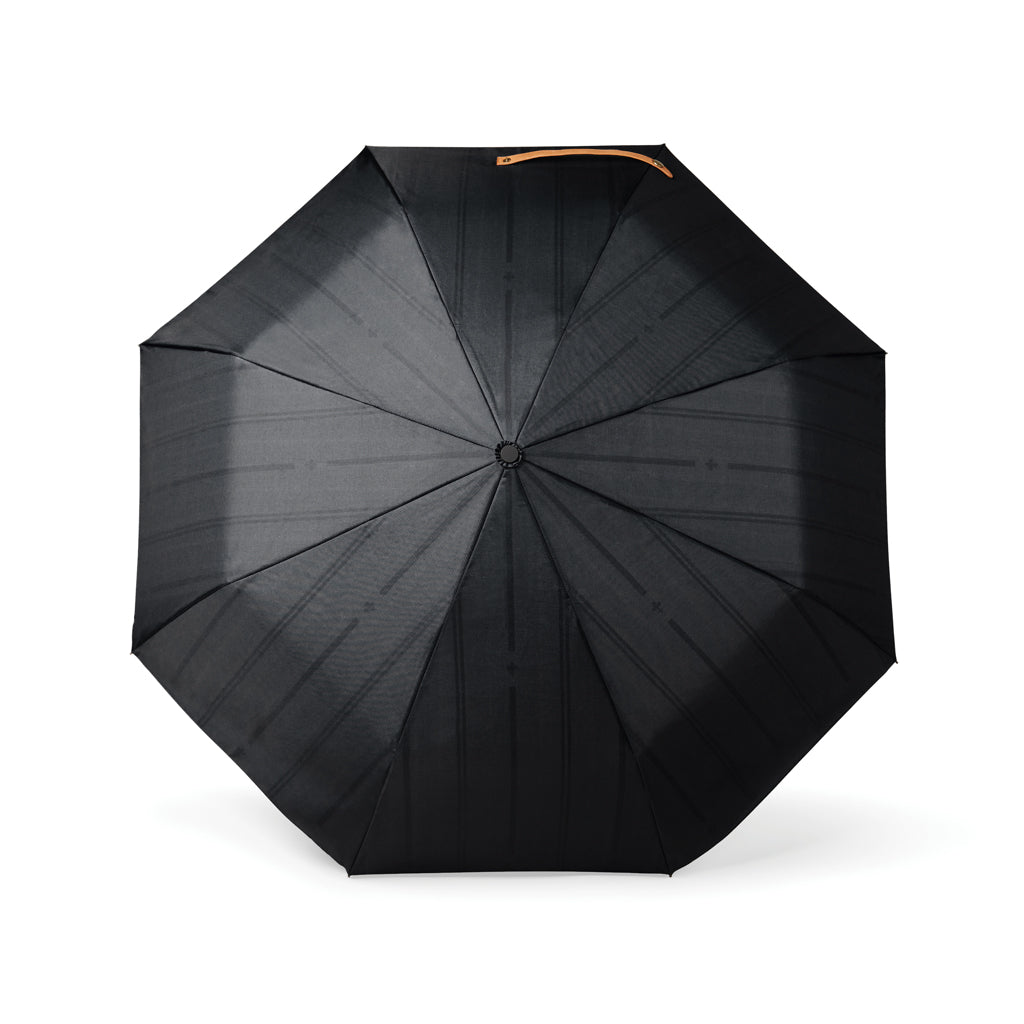 VINGA Bosler AWARE™ 21" faltbarer Schirm aus recyceltem PET – schwarz