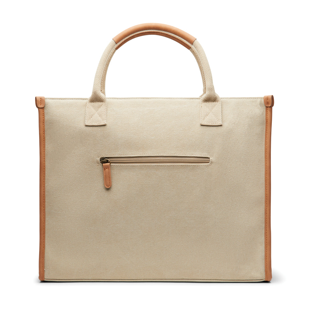 VINGA Bosler Büro-Tasche aus RCS recyceltem Canvas – beige