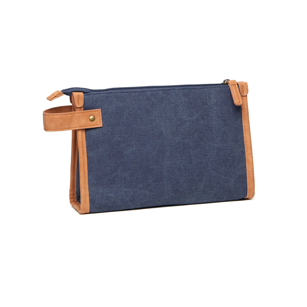 VINGA Bosler Kulturbeutel aus GRS recyceltem Canvas – navy blau