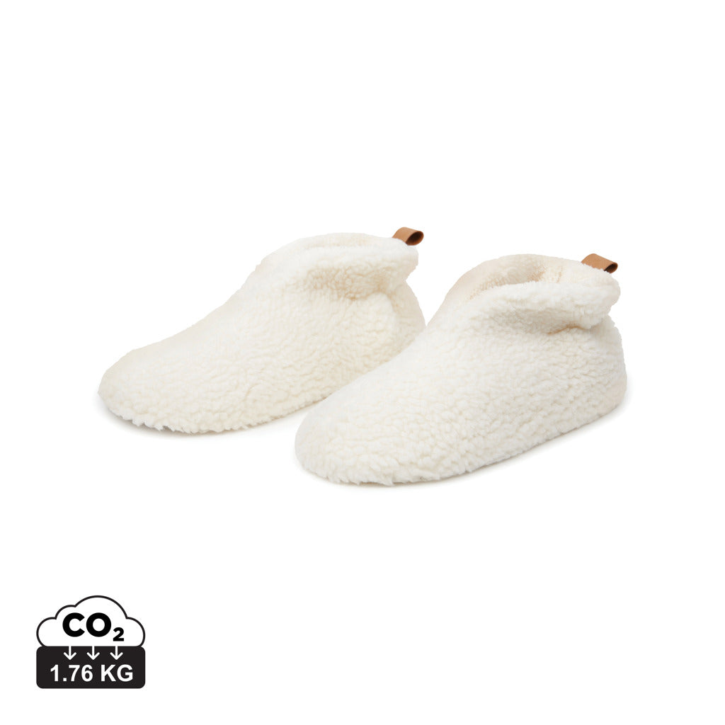 VINGA Santos kuschelige Hausschuhe aus RCS recyceltem PET – off white