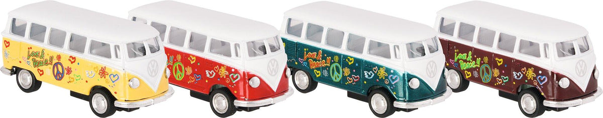 VW Microbus 1962 mini, Maßstab 1:64, Love and Peace Motiv