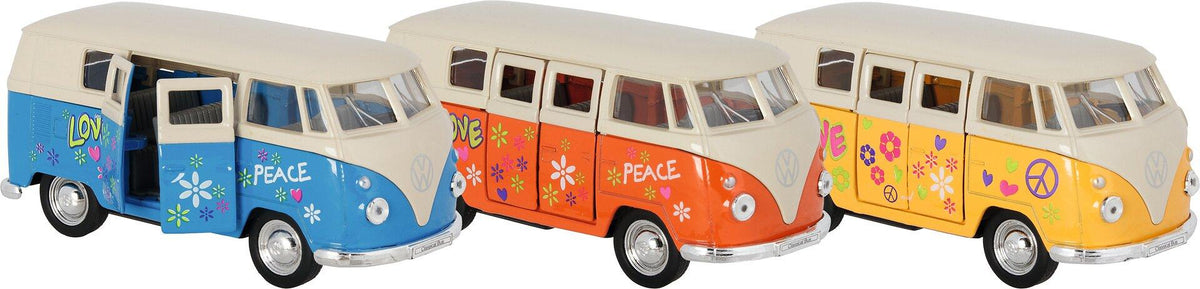 VW T1 Bus 1963 Modellbus mit Blumen und Friedenszeichen