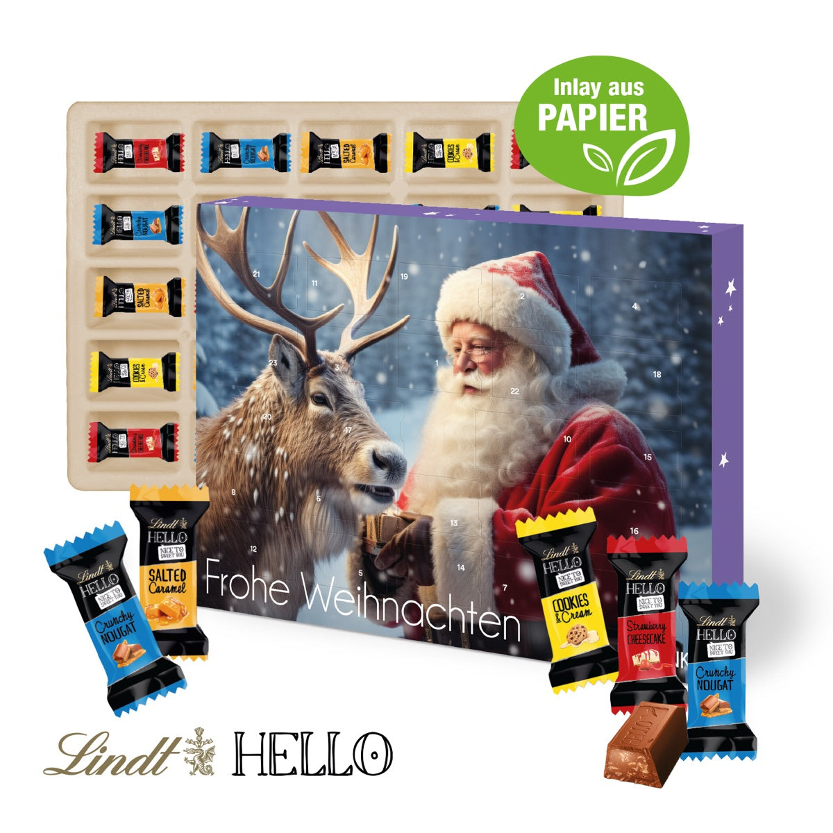 Großer Wand Adventskalender mit vollflächigem Werbedruck und Aufhängeloch