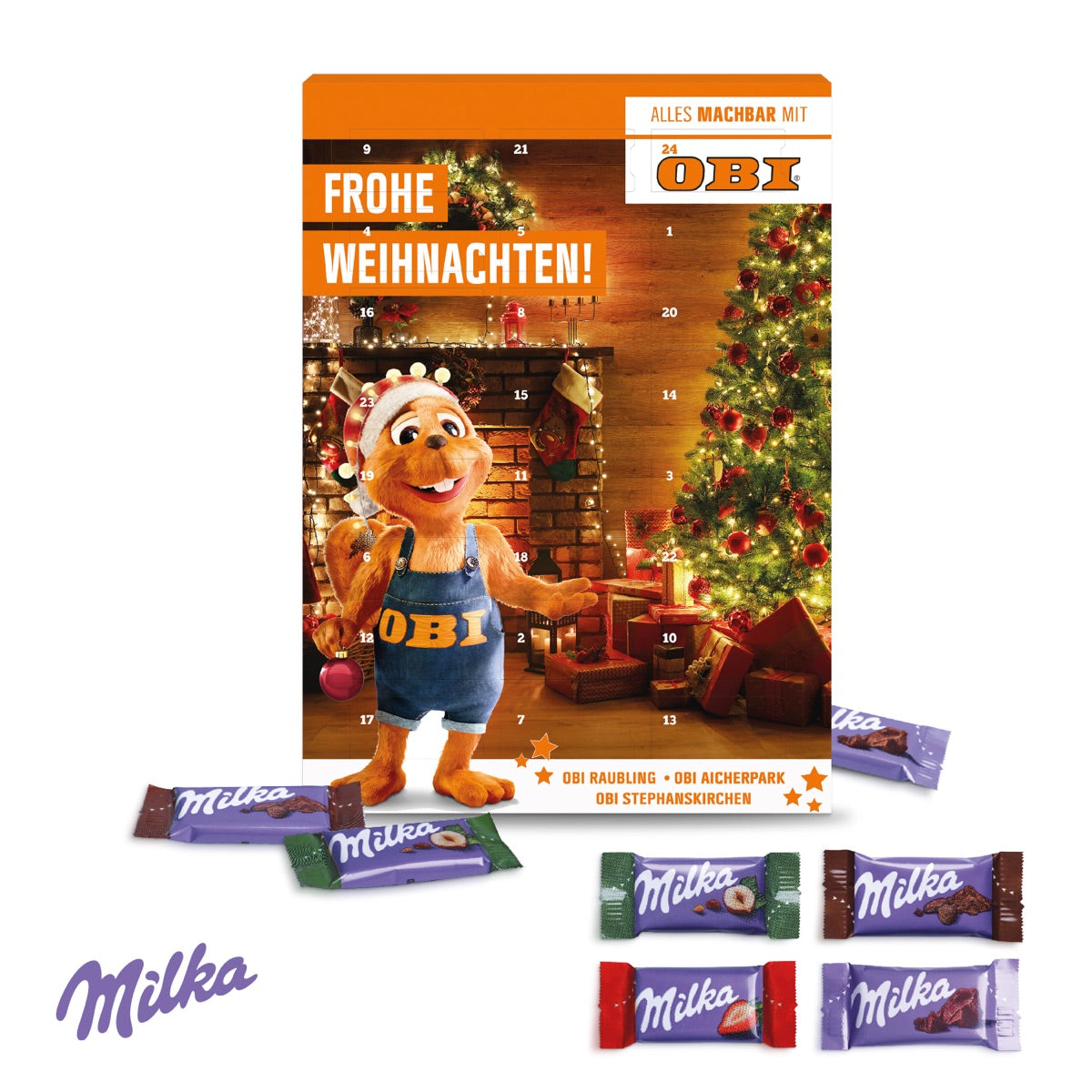 Wand Adventskalender mit 24 Türchen und individuellem Werbedruck