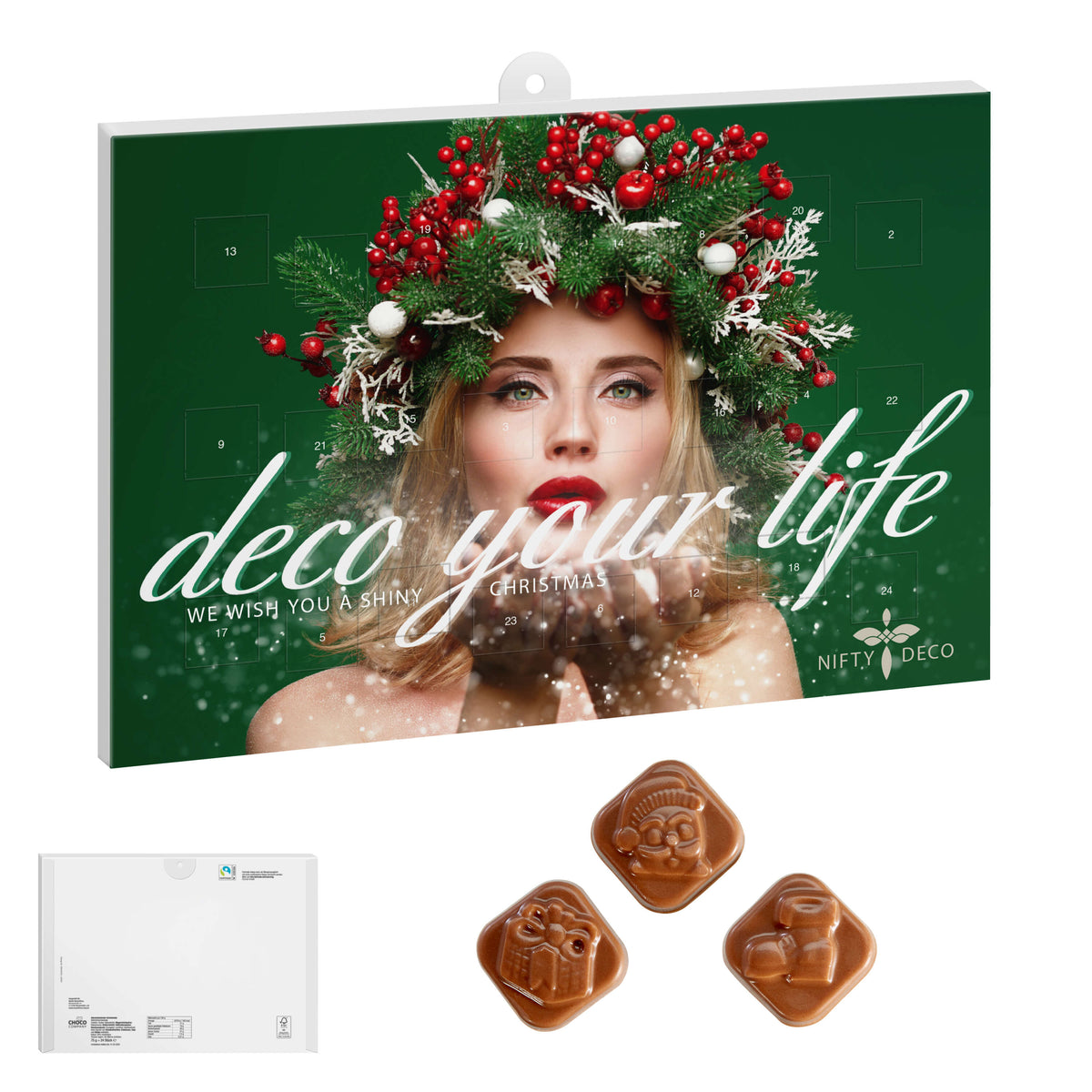 Wand Adventskalender mit eigenem Motiv, Innenseitendruck wählbar