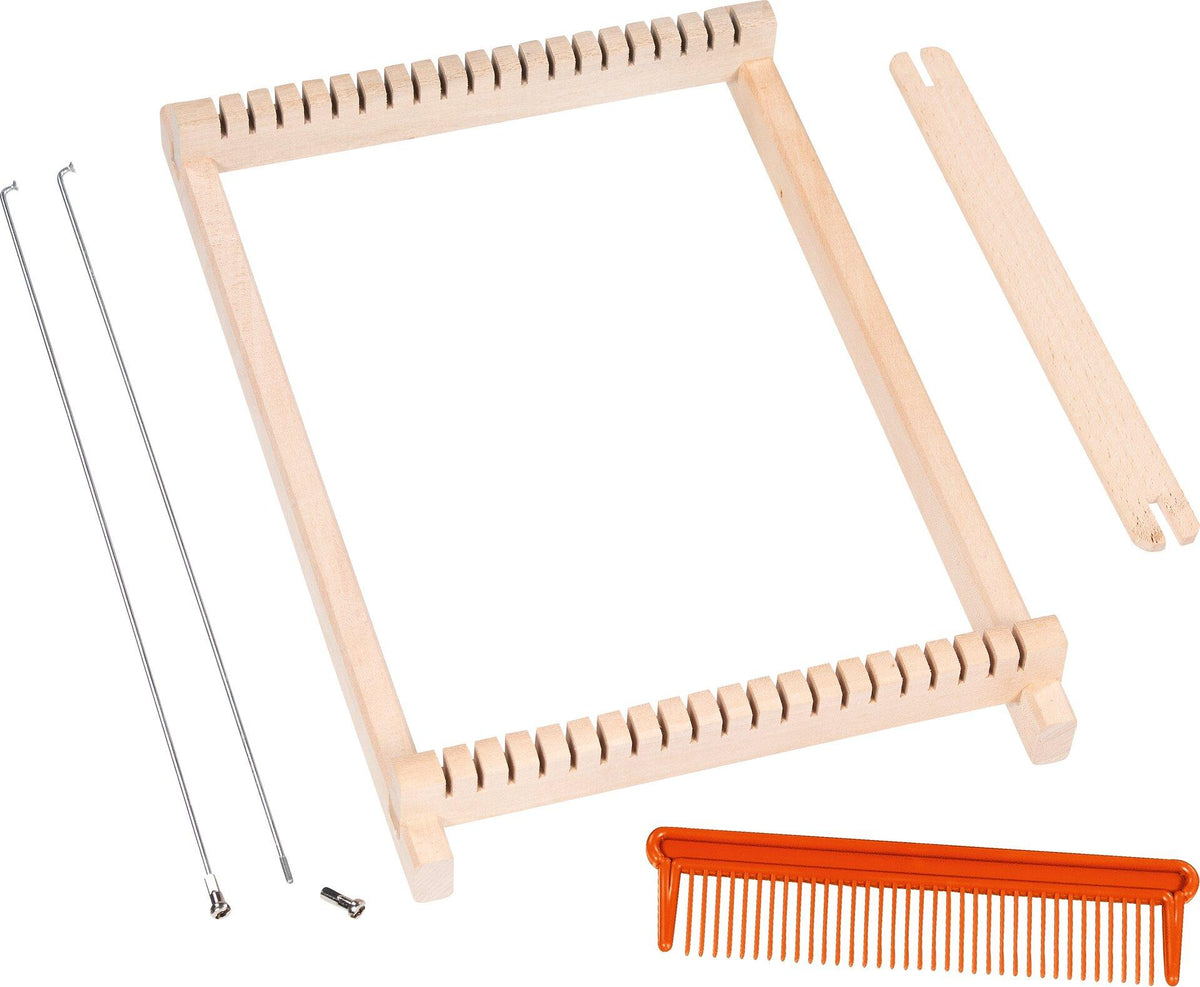 Webrahmen 17 cm aus Holz und Metall mit Webkamm – weitere Ansicht