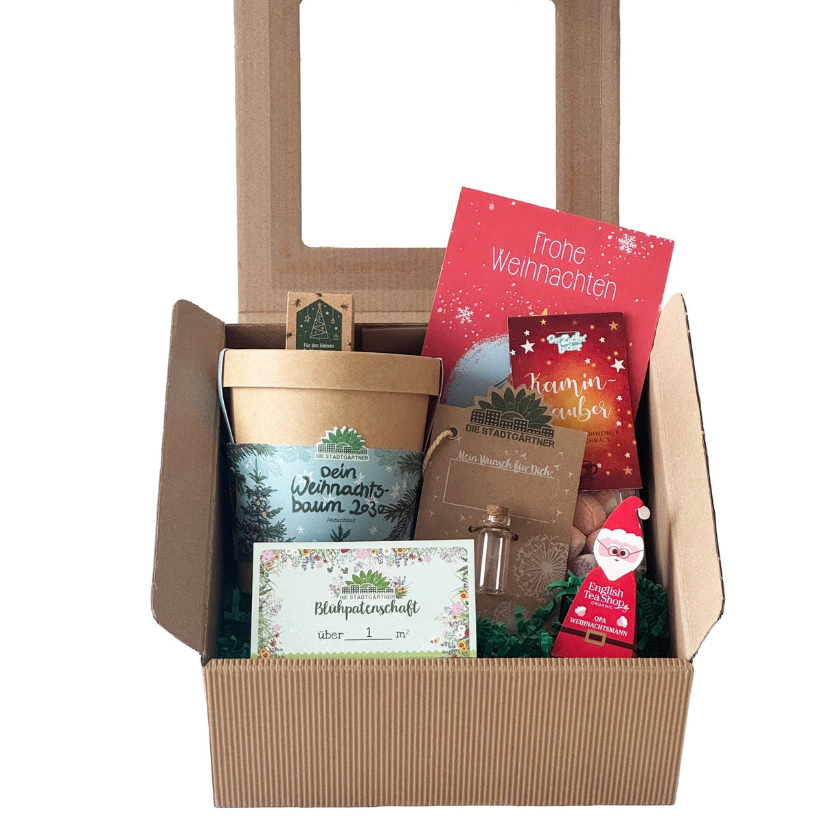 Weihnachtliche Geschenkbox M für das Team mit Logo – Ansicht