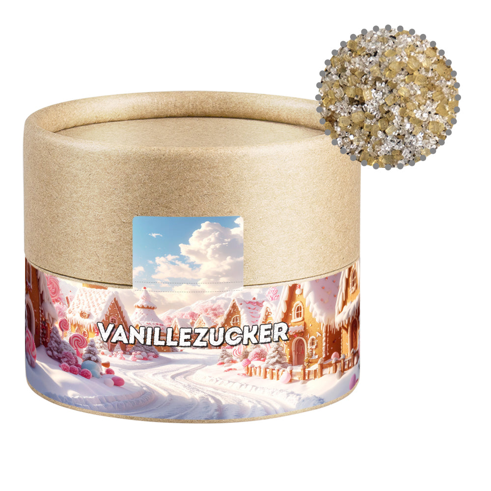 Weihnachtsgewürze in der kleinen Kraftpapierdose – Vanillezucker, ca. 55 g