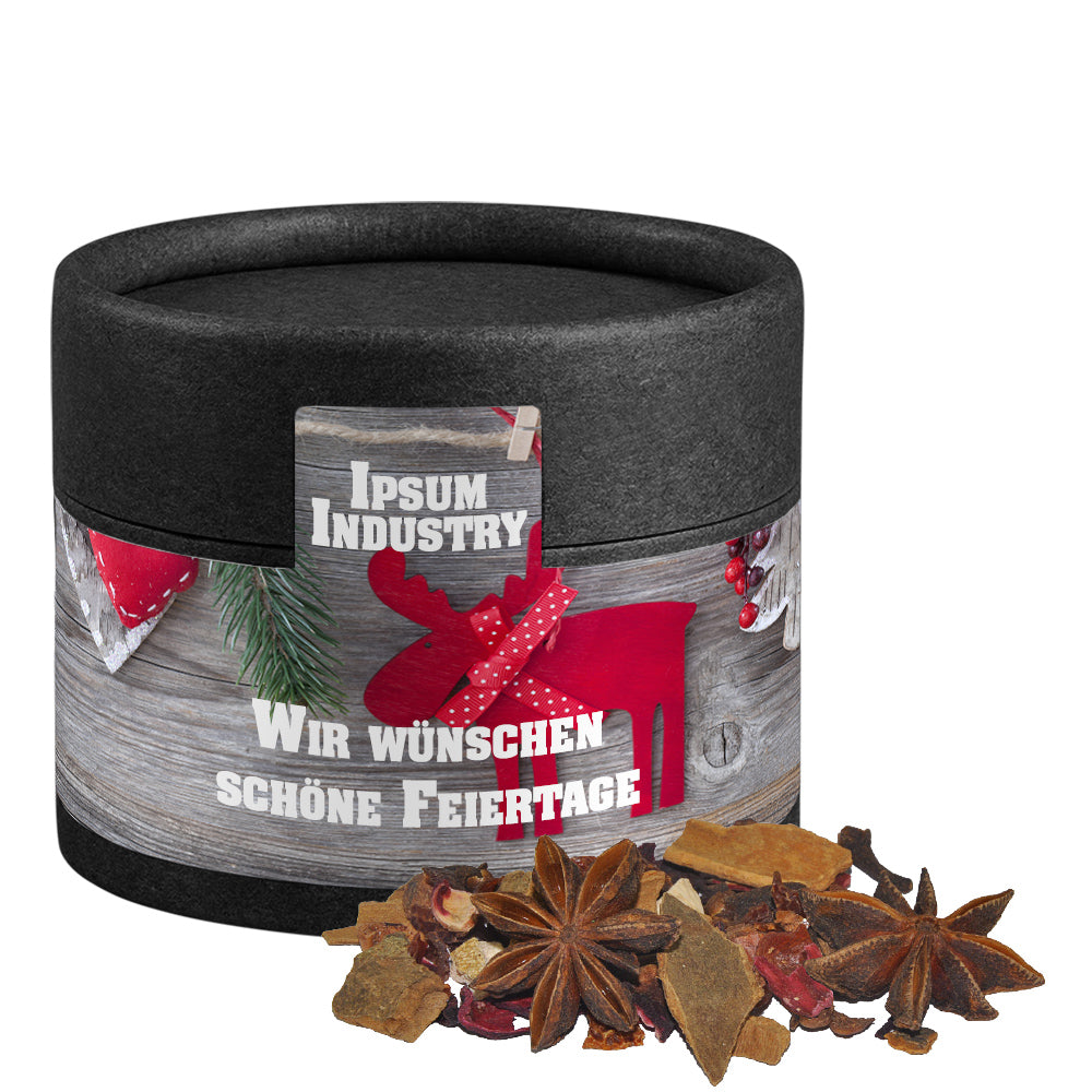 Weihnachtsgewürze in der schwarzen Mini Dose – Glühweingewürz grob, ca. 20 g
