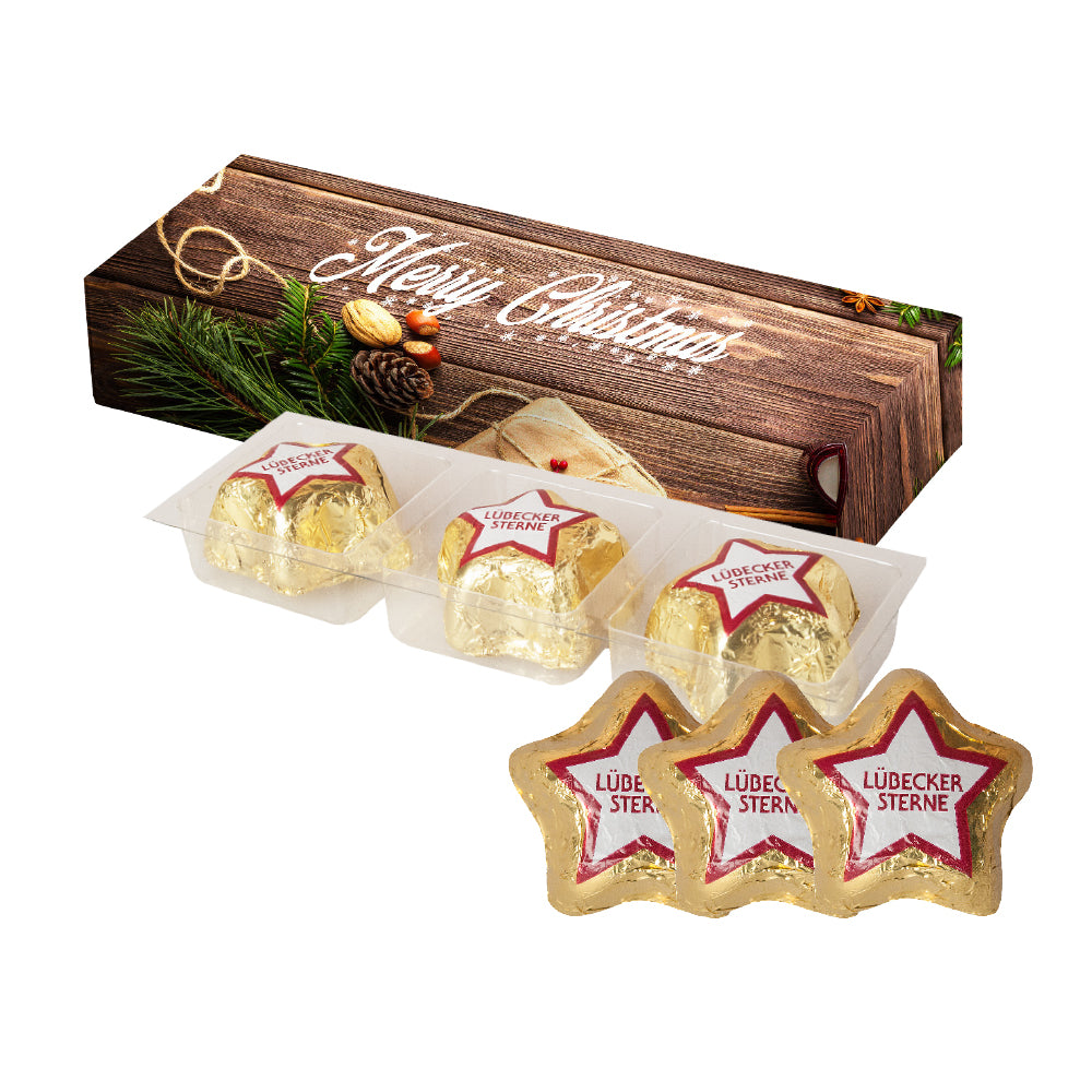 Weihnachtsschokolade in der Faltschachtel